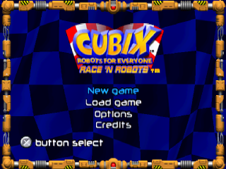 Cubix Robots for Everyone Race N Robots title screen for Playstation